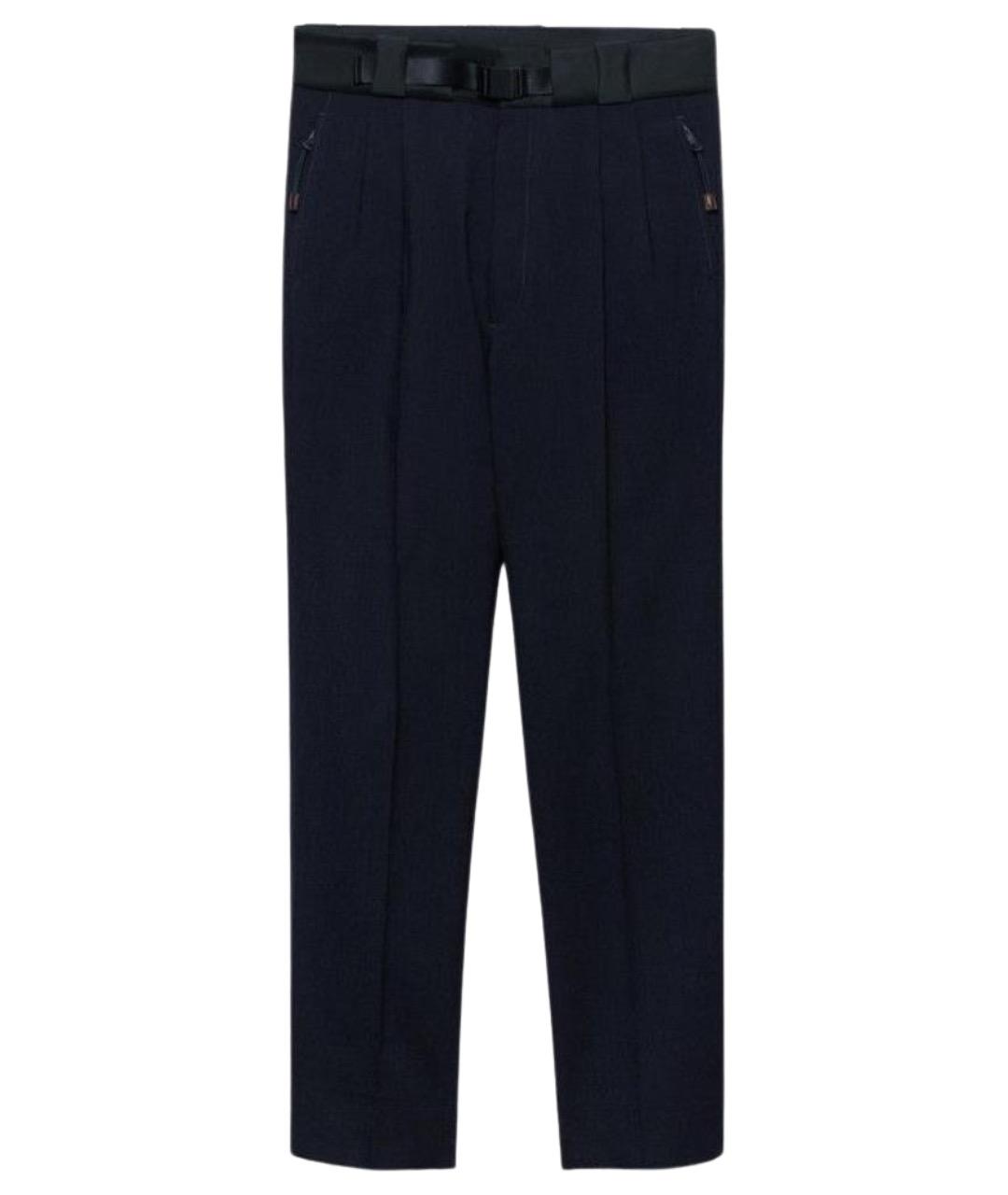 PRADA Синие шерстяные повседневные брюки, фото 1