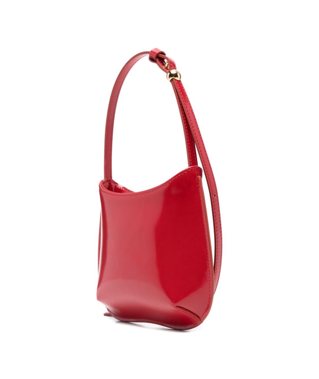 JACQUEMUS Красная кожаная сумка через плечо, фото 4