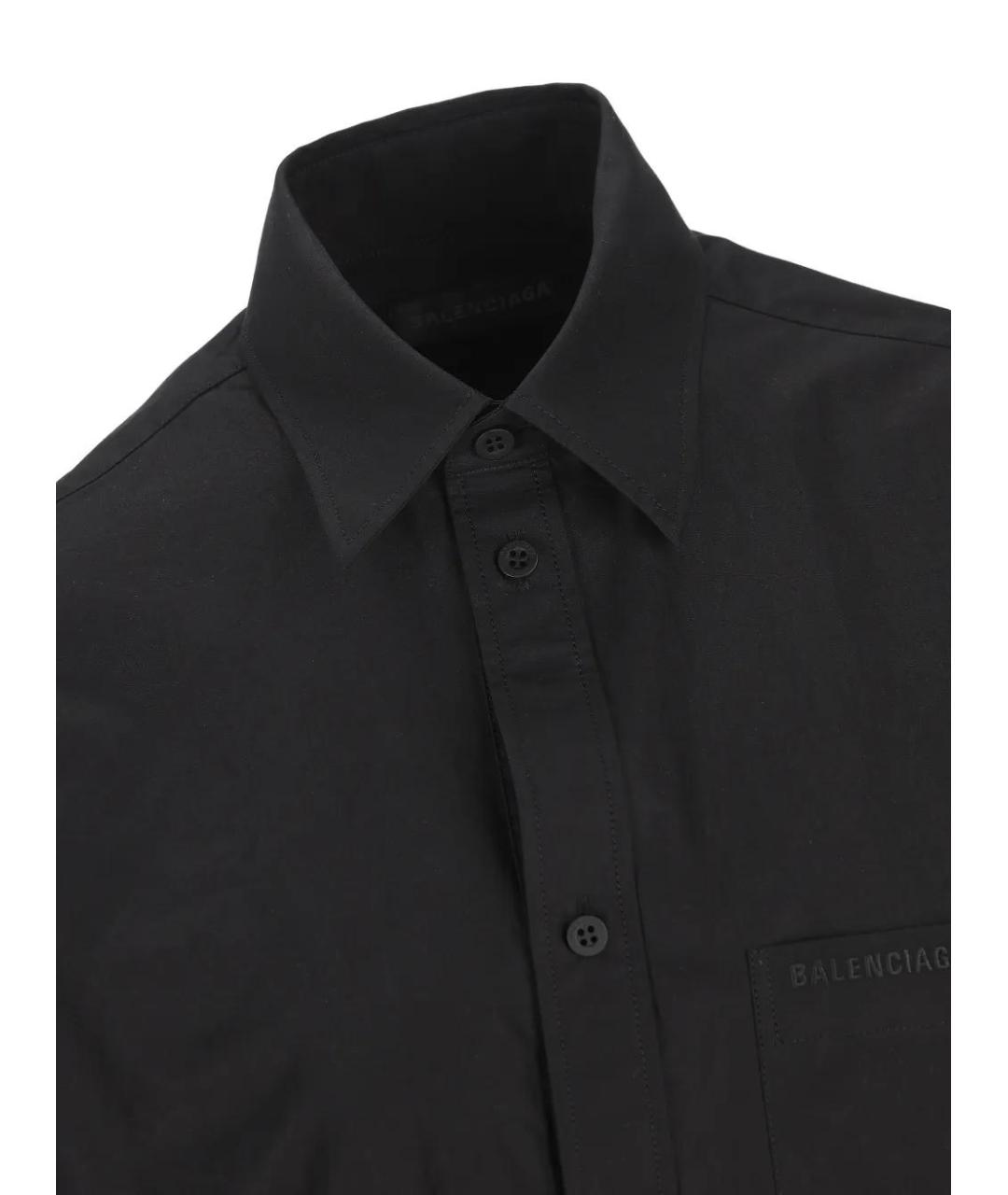 BALENCIAGA Черная хлопковая рубашка, фото 4