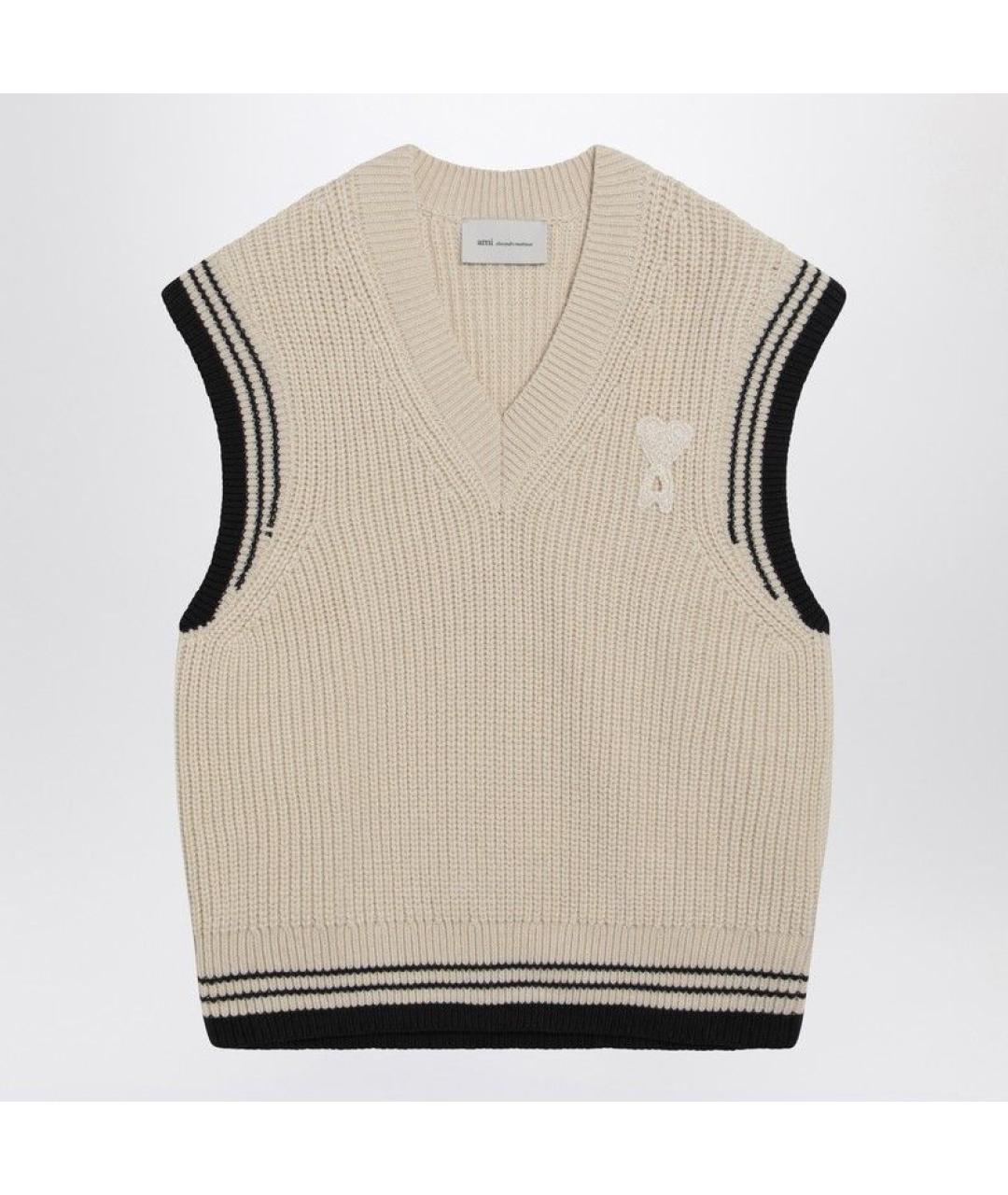 Ami Paris Бежевая шерстяная жилетка, фото 3