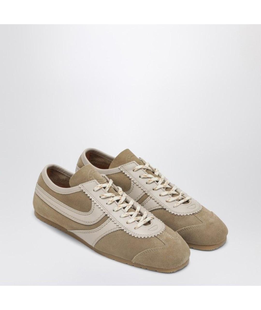 DRIES VAN NOTEN Бежевые замшевые кроссовки, фото 2