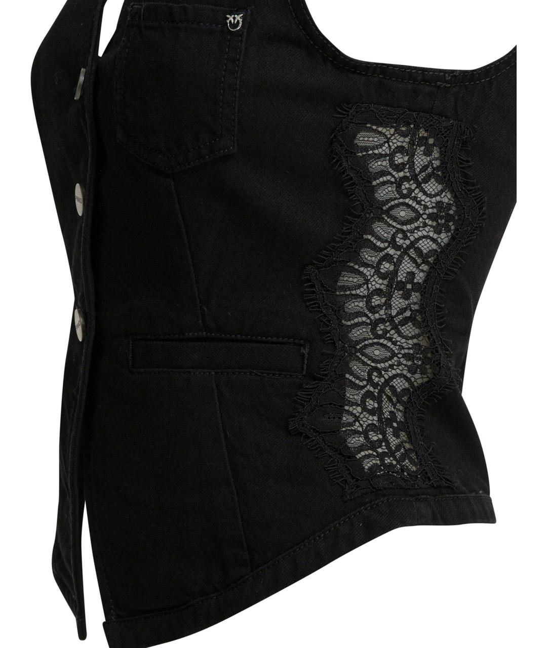 PINKO Черный хлопковый жилет, фото 4