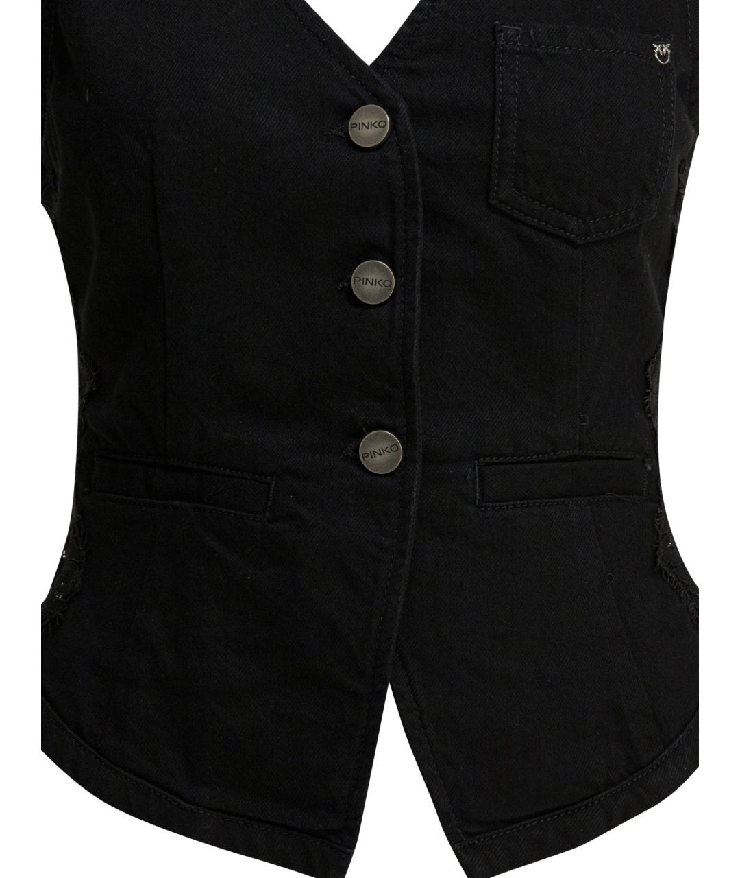 PINKO Черный хлопковый жилет, фото 3
