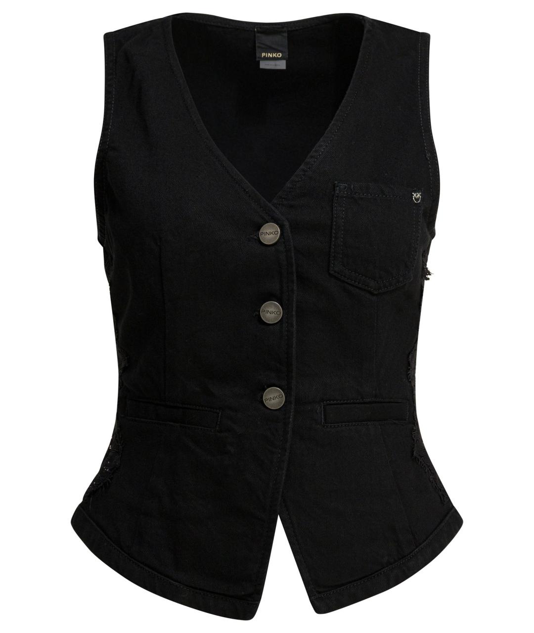 PINKO Черный хлопковый жилет, фото 1