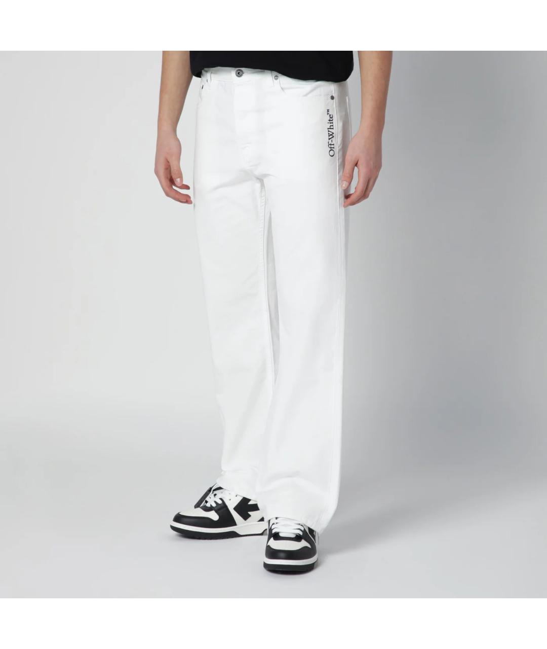 OFF-WHITE Белые хлопковые прямые джинсы, фото 2