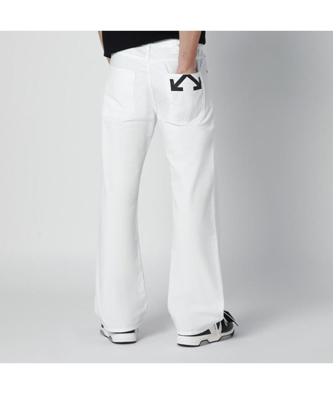 OFF-WHITE Белые хлопковые прямые джинсы, фото 3