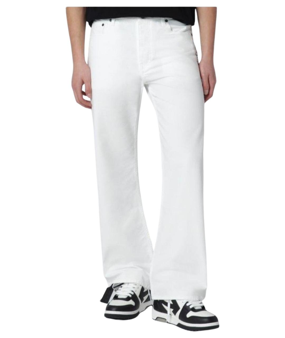 OFF-WHITE Белые хлопковые прямые джинсы, фото 1