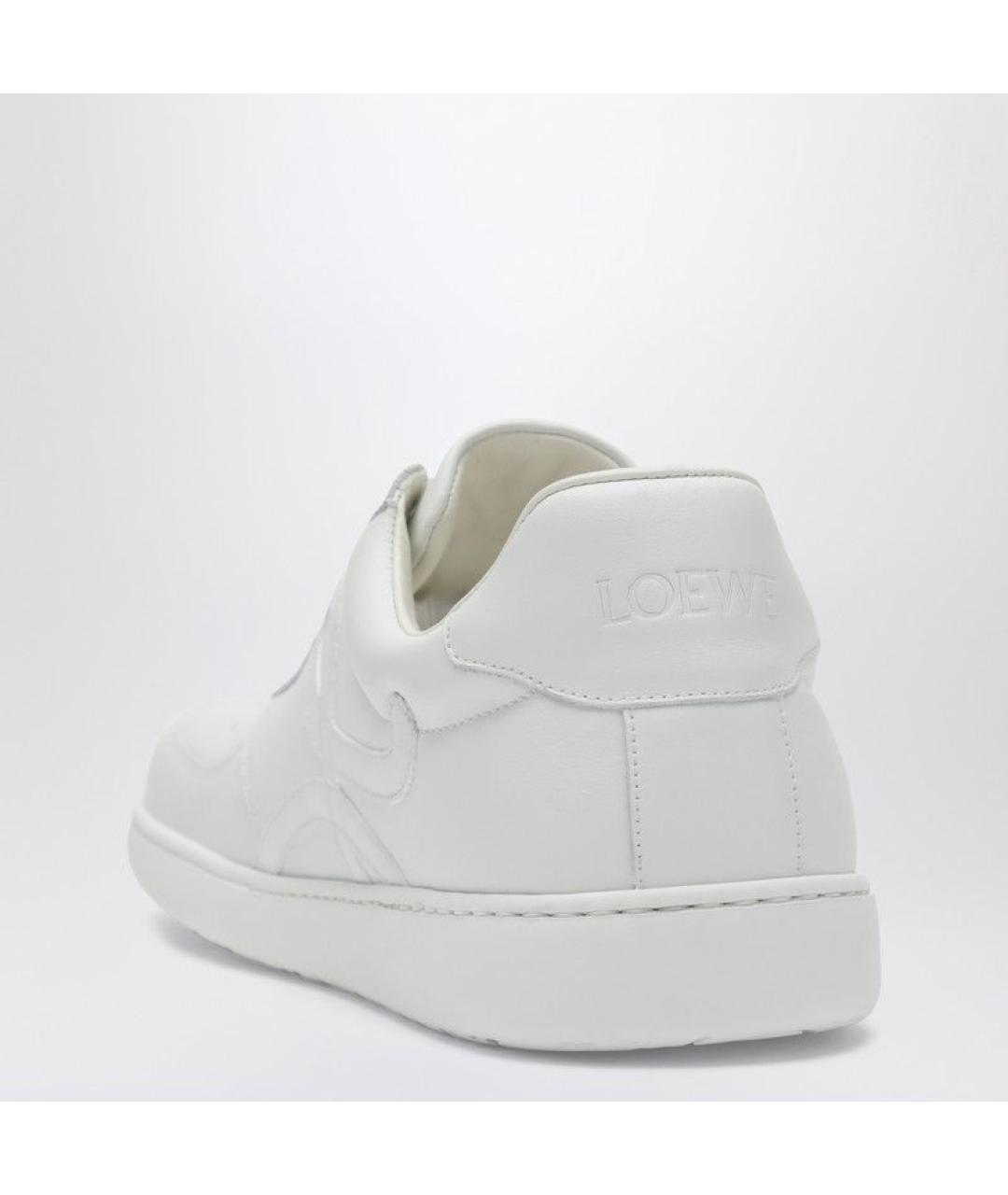 LOEWE Белые кожаные низкие кроссовки / кеды, фото 5