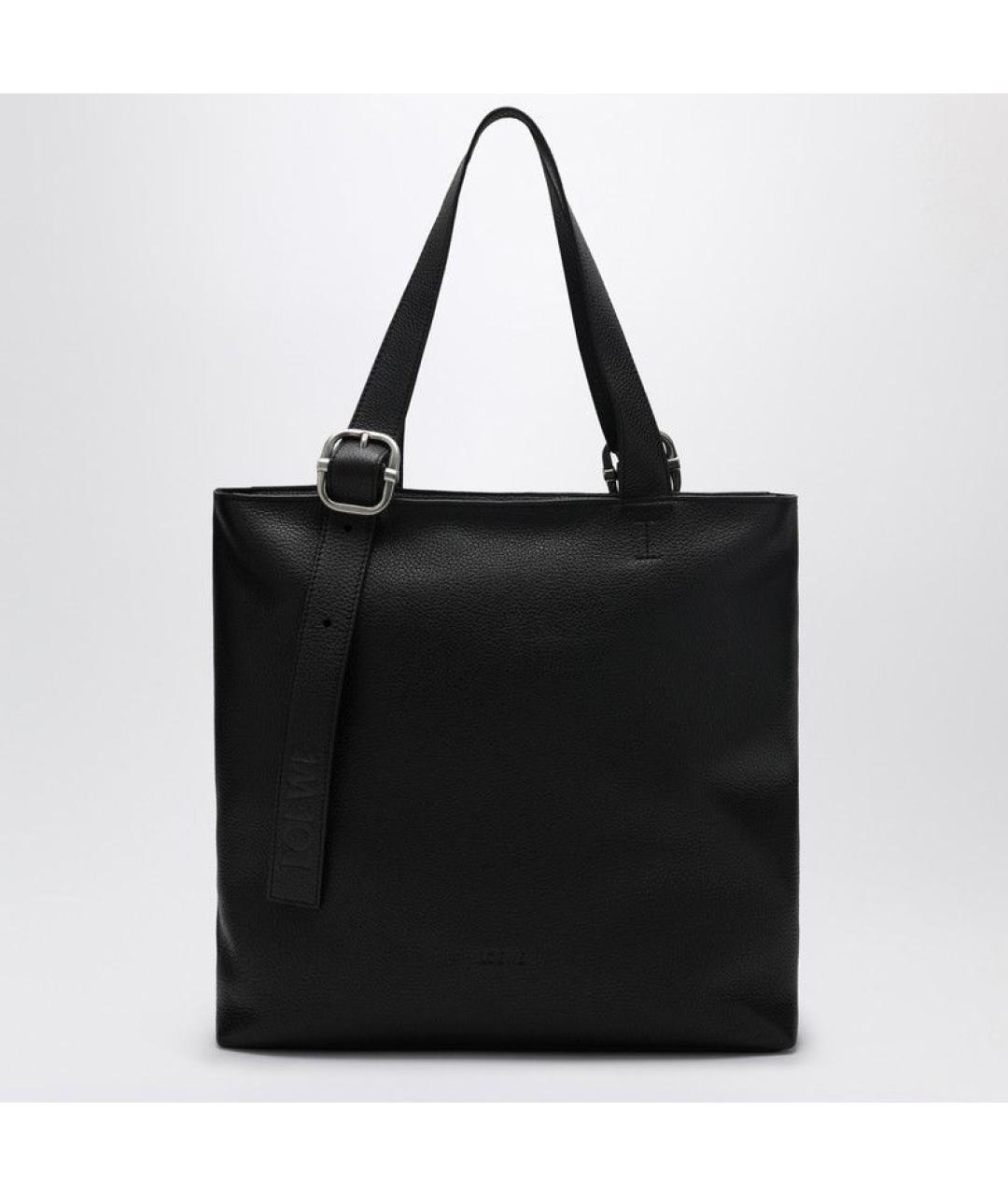 LOEWE Черная кожаная сумка тоут, фото 3