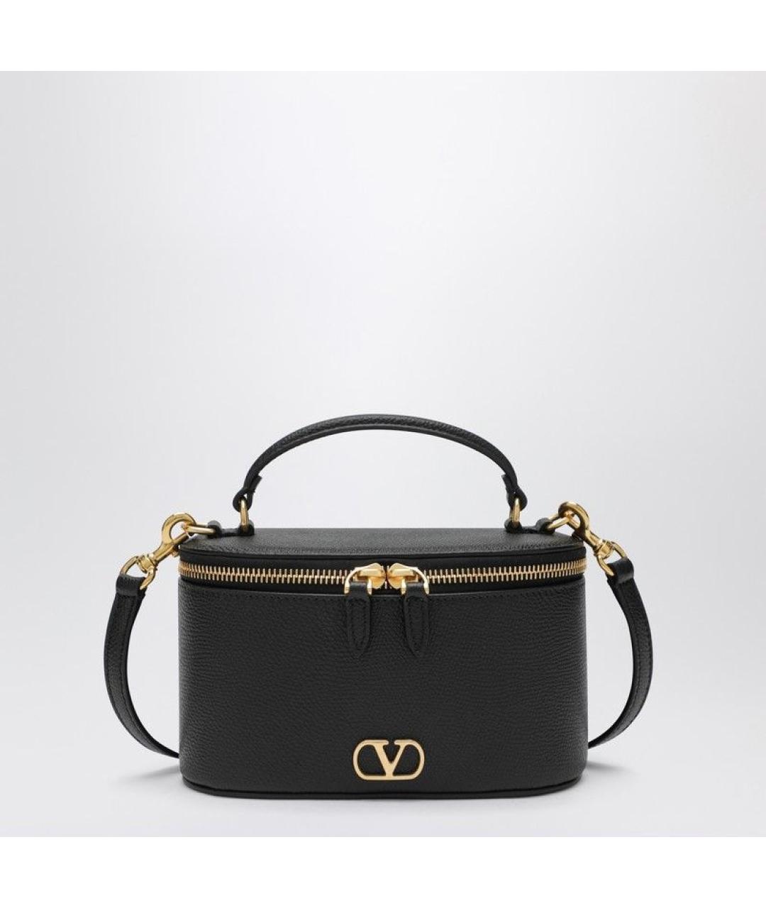 VALENTINO Черная кожаная сумка через плечо, фото 3