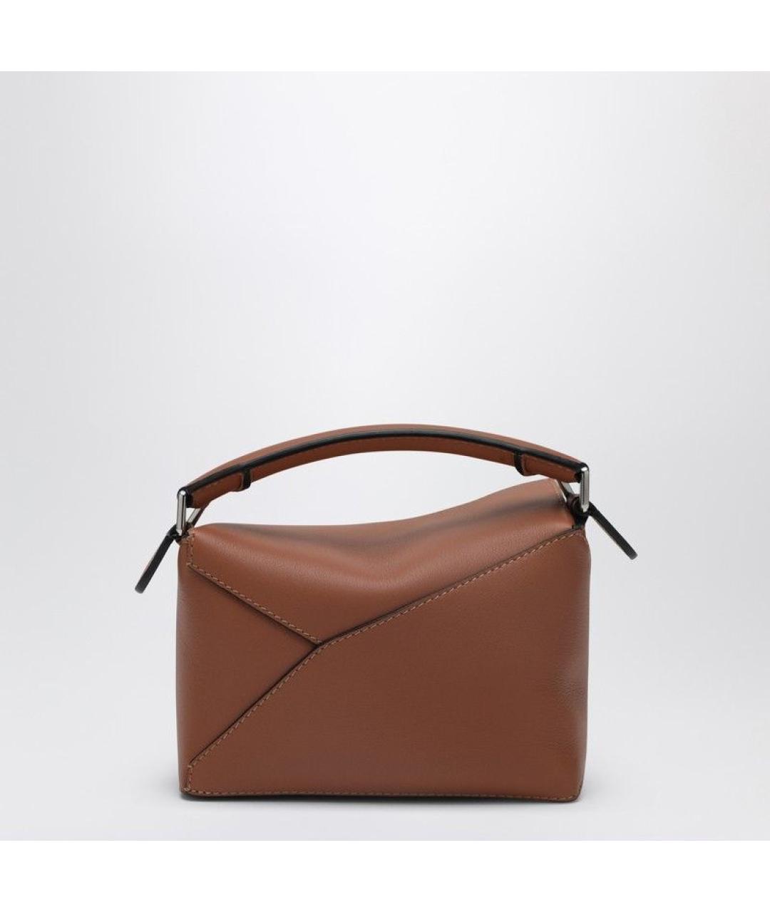 LOEWE Коричневая кожаная сумка через плечо, фото 2