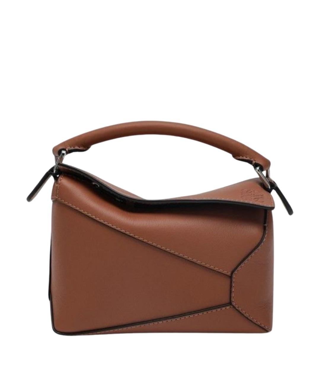 LOEWE Коричневая кожаная сумка через плечо, фото 1