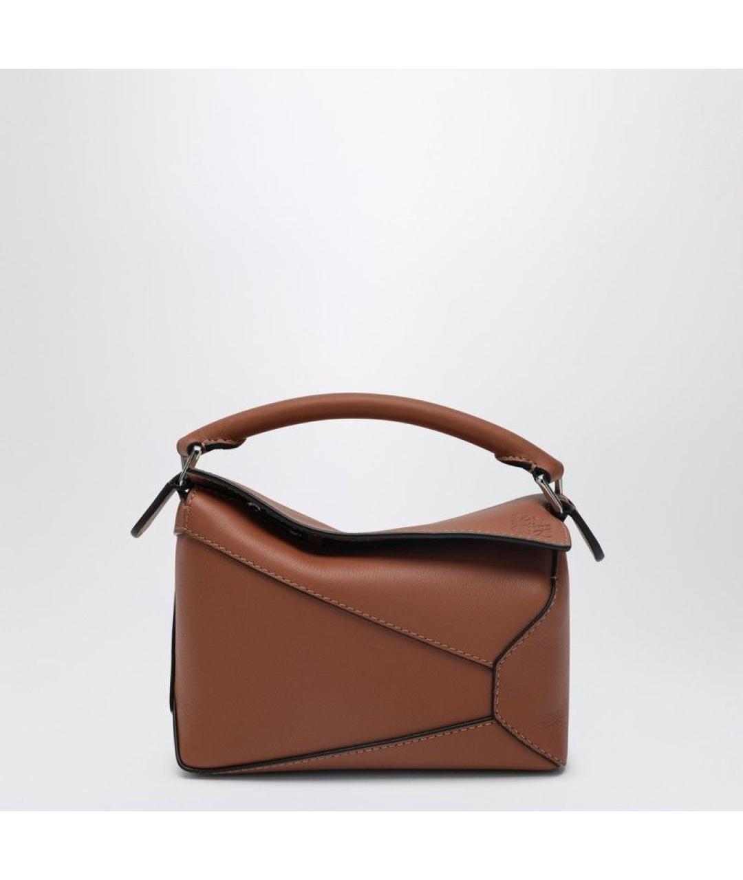 LOEWE Коричневая кожаная сумка через плечо, фото 3