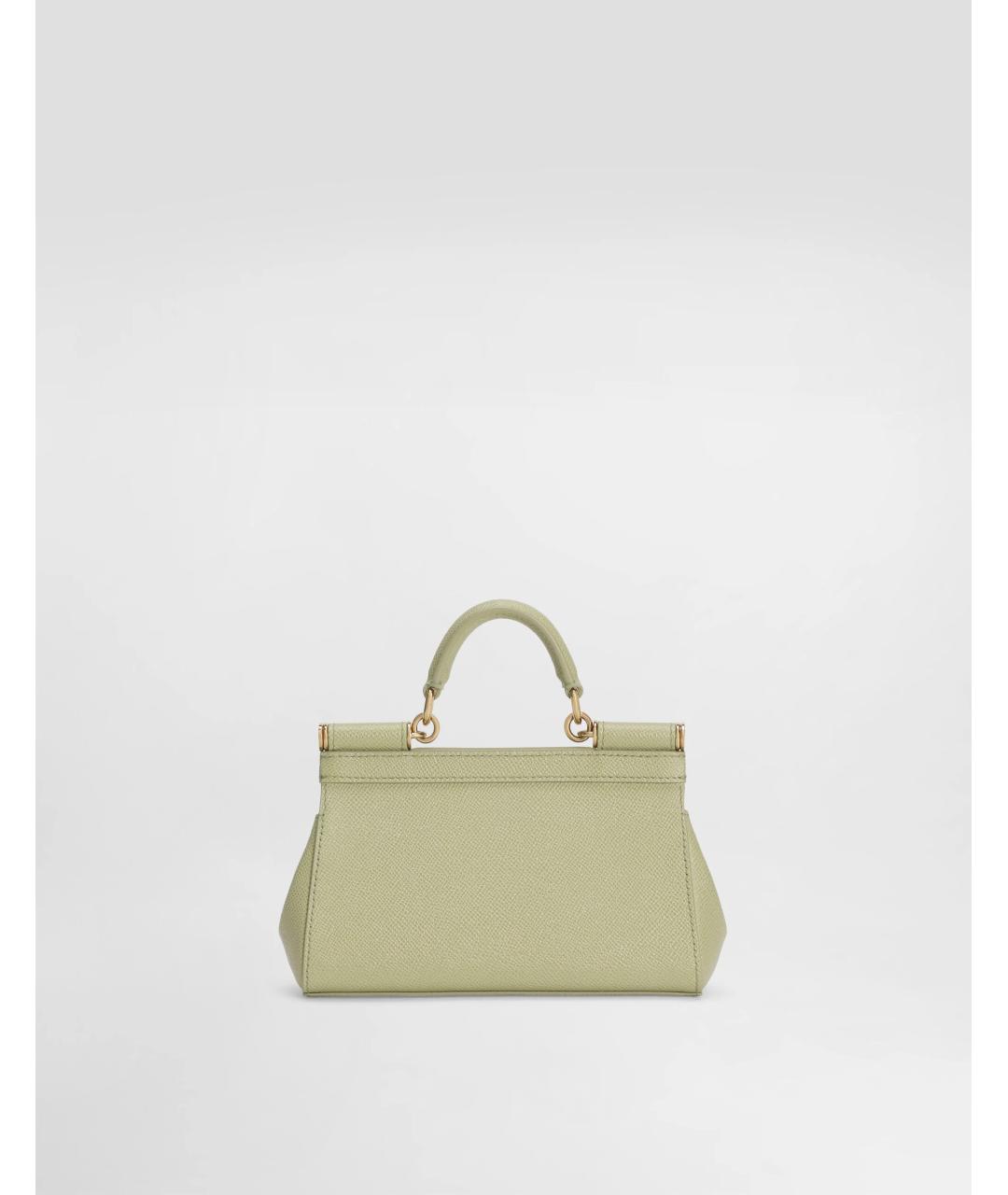 DOLCE&GABBANA Зеленая кожаная сумка тоут, фото 4