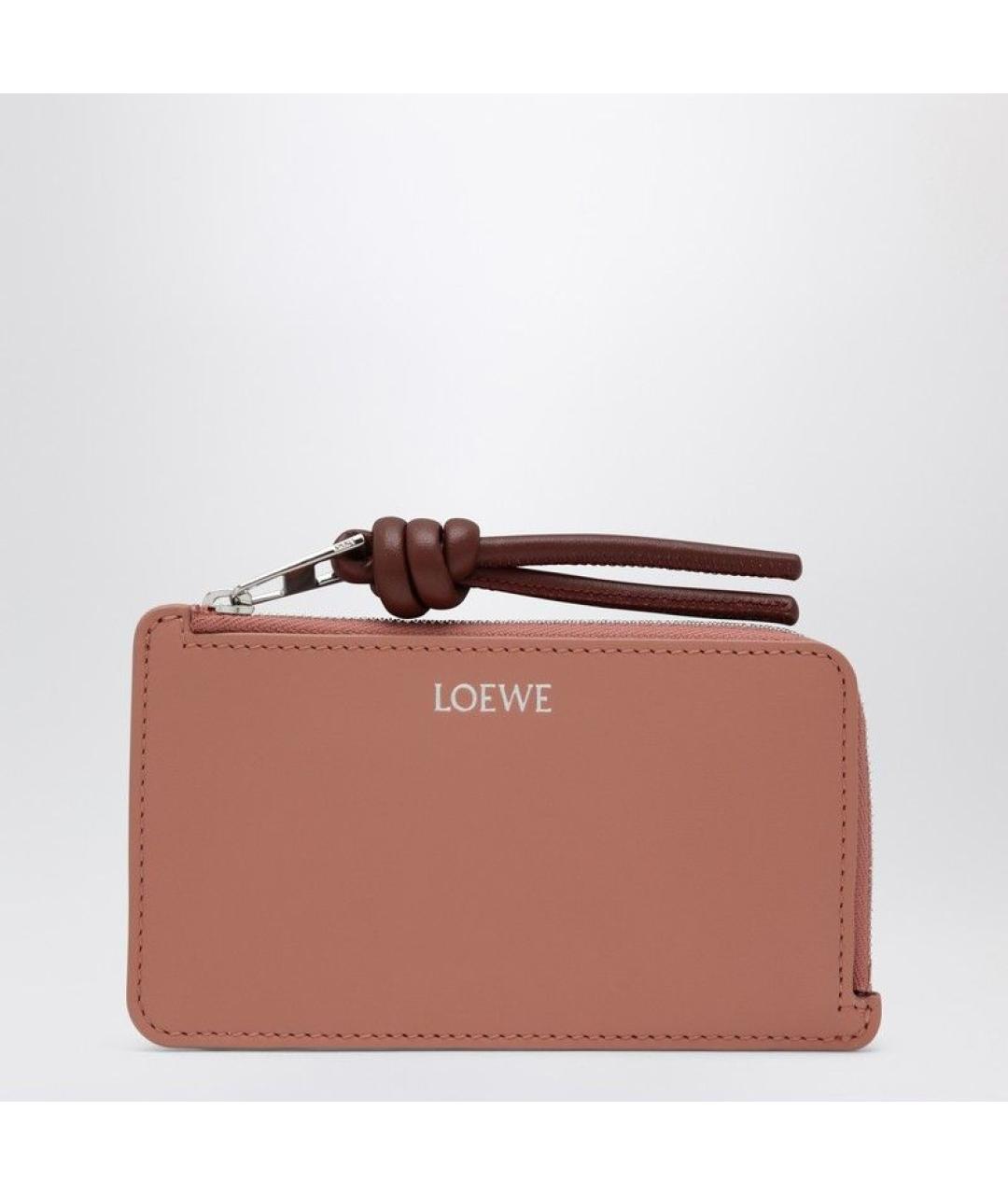 LOEWE Розовый кожаный кардхолдер, фото 3