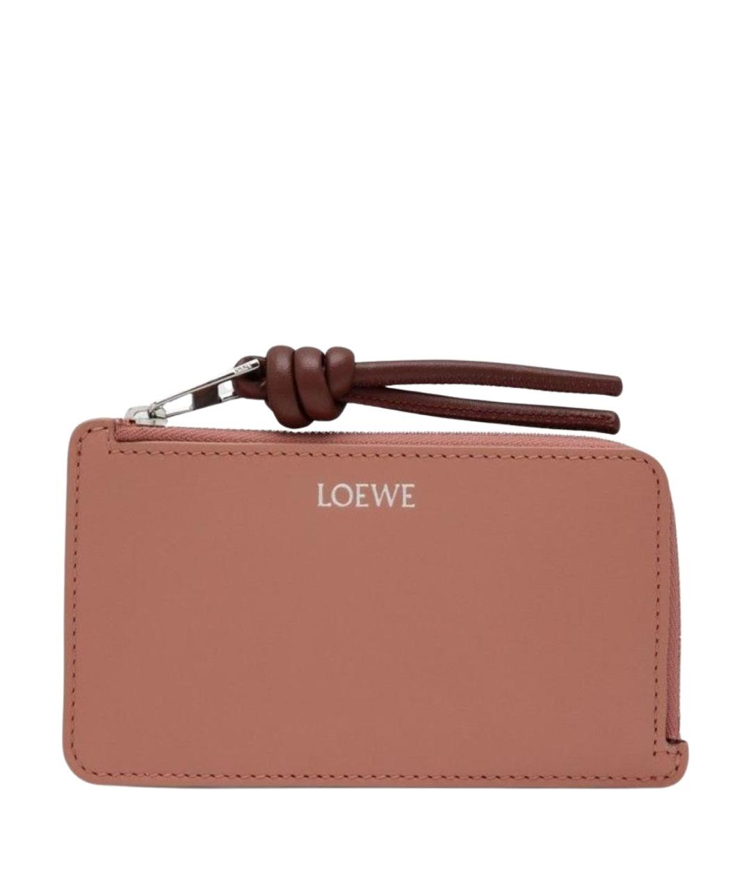 LOEWE Розовый кожаный кардхолдер, фото 1