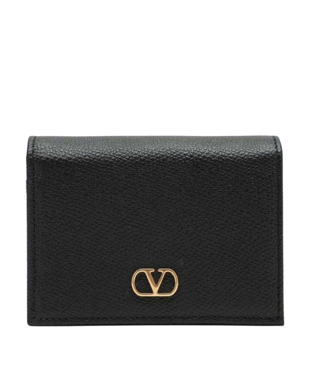VALENTINO Черный кожаный кошелек, фото 1