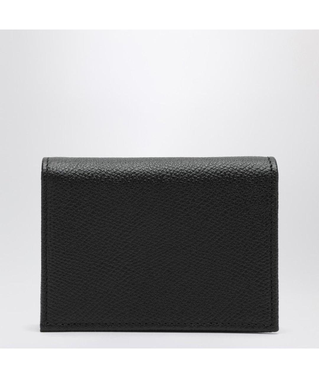 VALENTINO Черный кожаный кошелек, фото 2