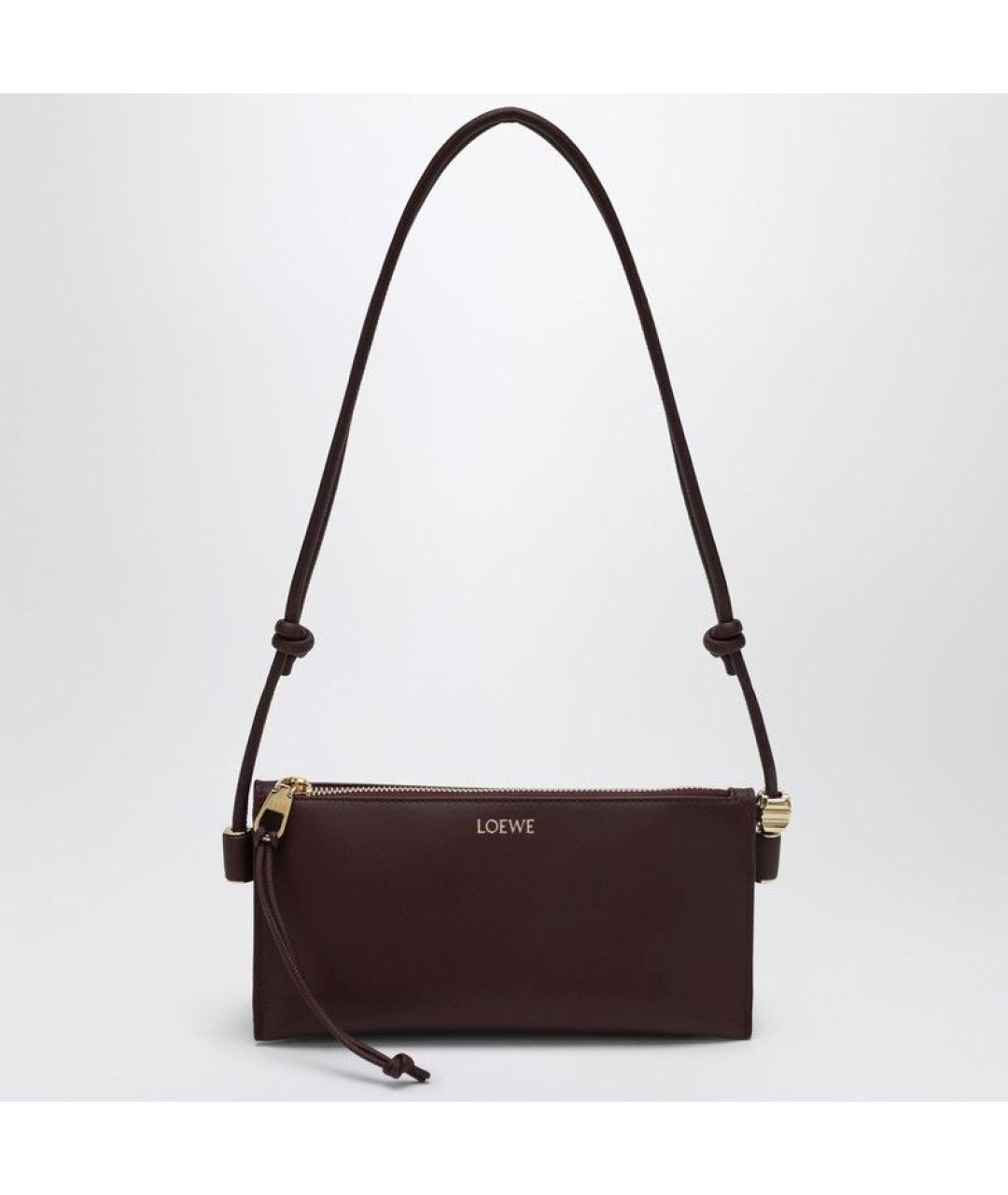 LOEWE Бордовая кожаная сумка через плечо, фото 3