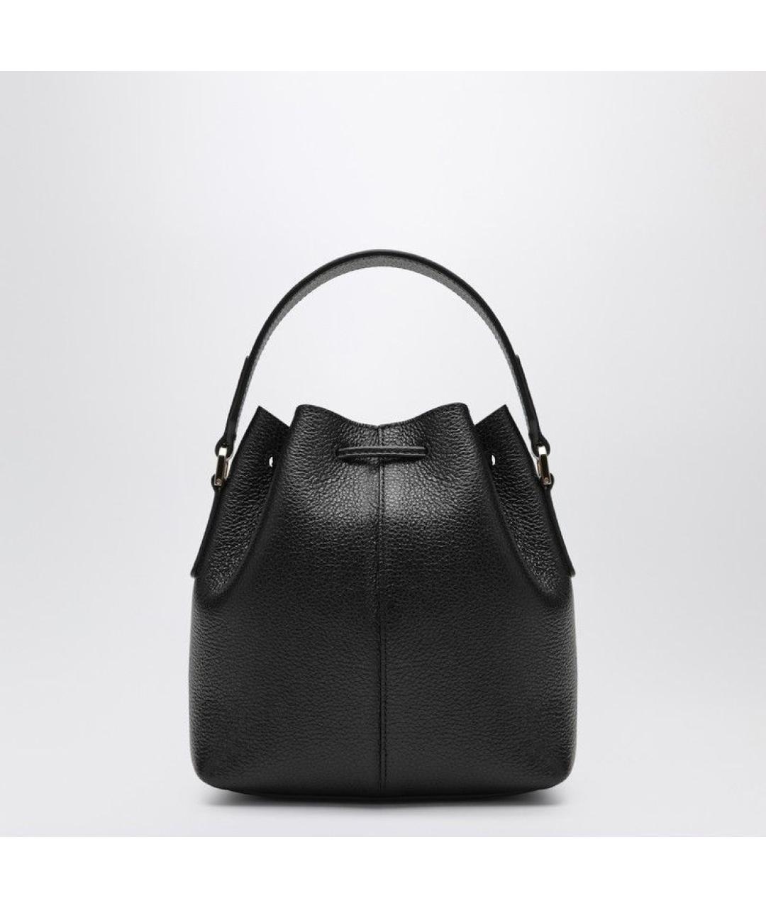 FERRAGAMO Черная кожаная сумка с короткими ручками, фото 2