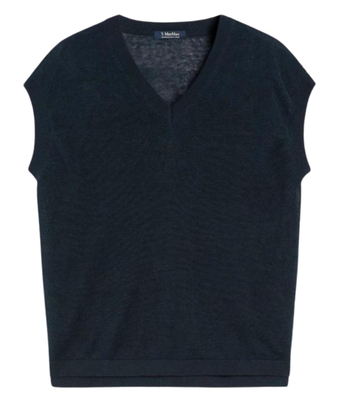 'S MAX MARA Синий льняной жилет, фото 1