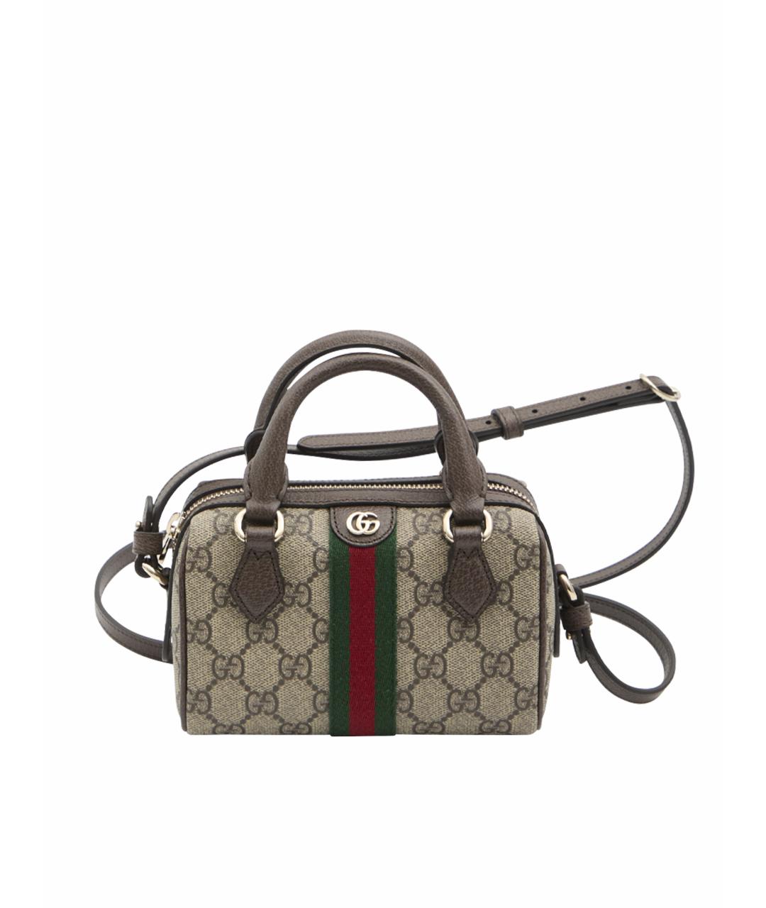 GUCCI Бежевая сумка с короткими ручками из искусственной кожи, фото 1