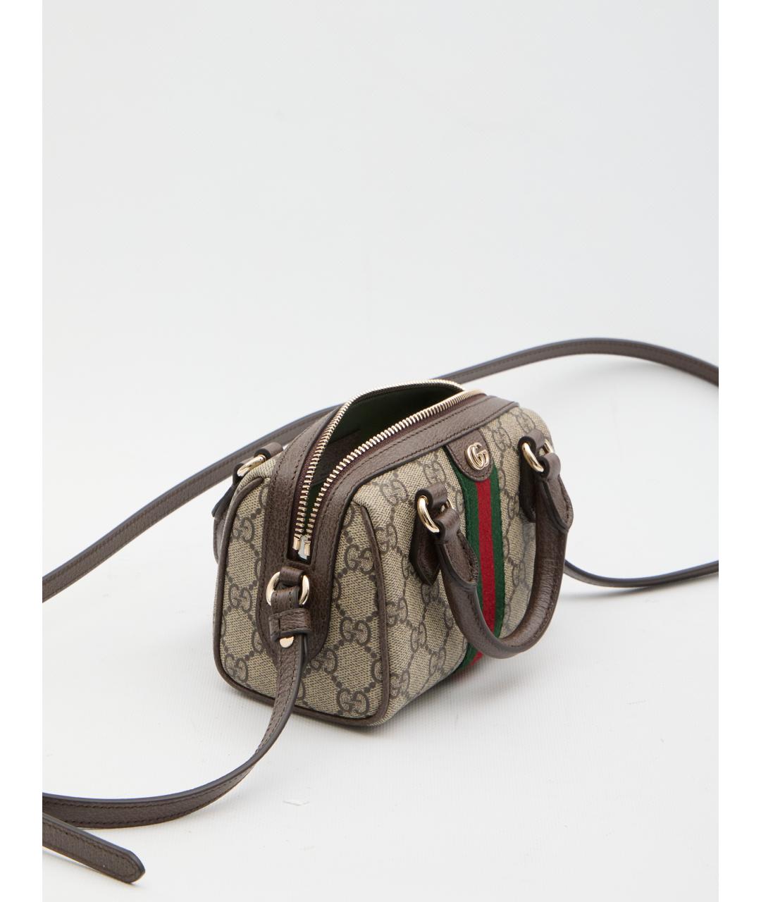 GUCCI Бежевая сумка с короткими ручками из искусственной кожи, фото 4