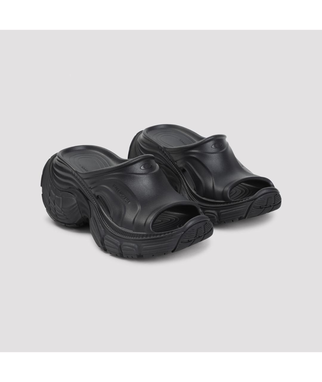 BALENCIAGA Черные резиновые мюли, фото 3