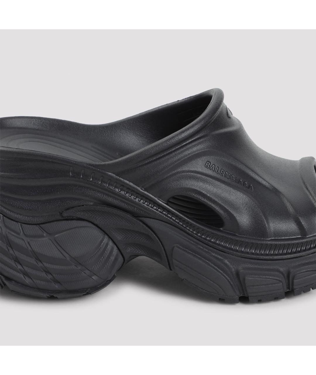 BALENCIAGA Черные резиновые мюли, фото 4