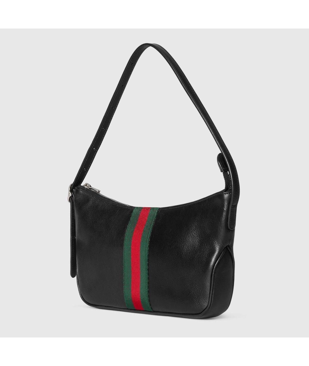 GUCCI Черная кожаная сумка на плечо, фото 2