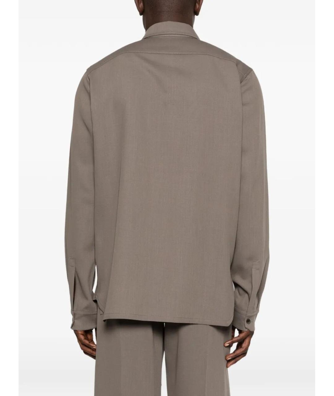 RICK OWENS Серая шерстяная кэжуал рубашка, фото 3