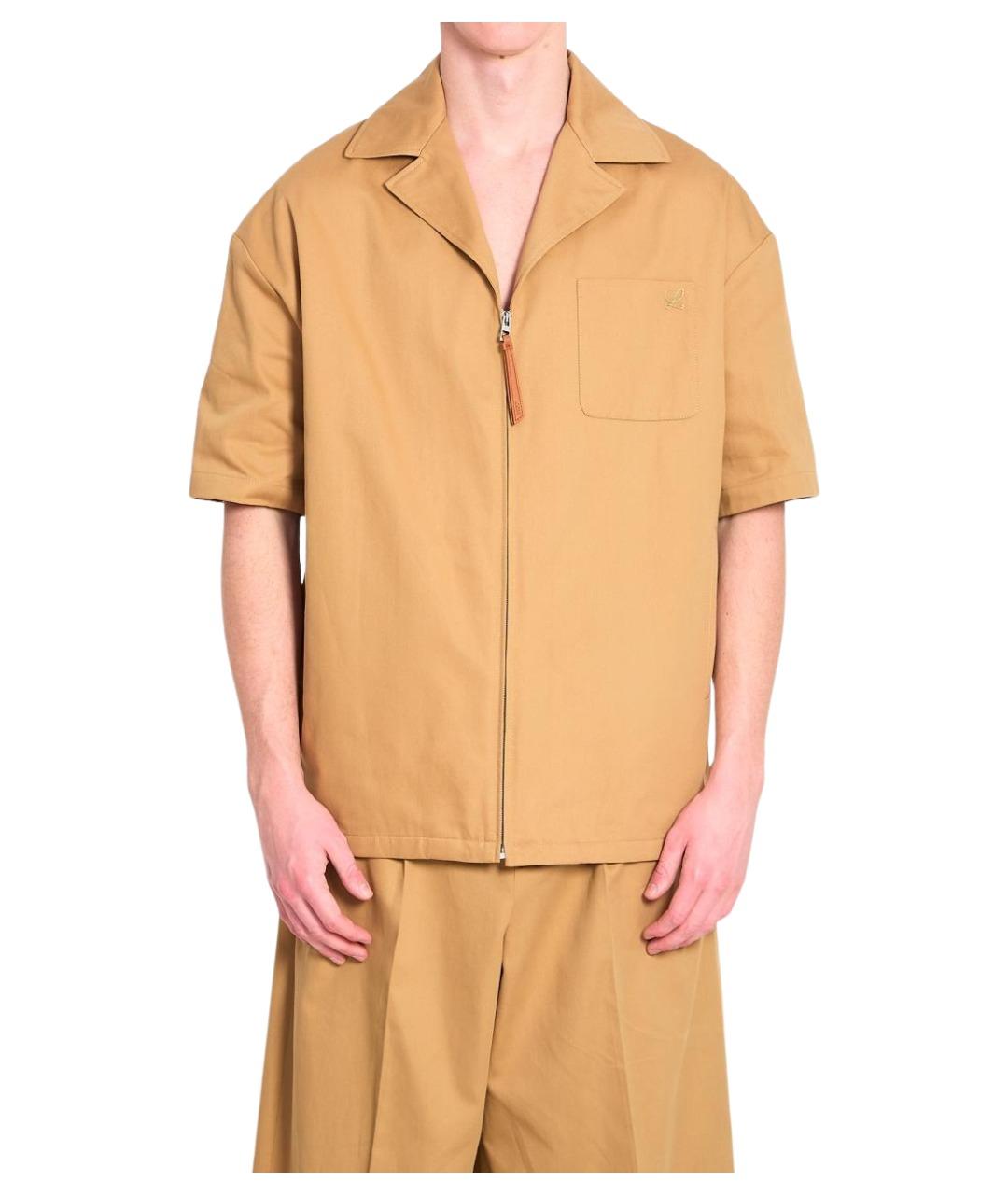 LOEWE Бежевая хлопковая кэжуал рубашка, фото 1