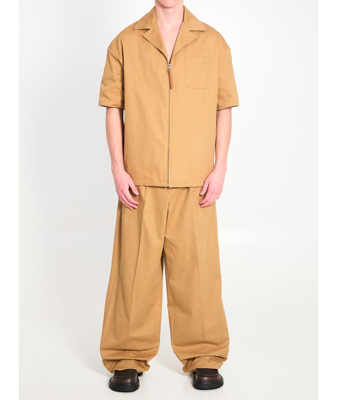 LOEWE Бежевая хлопковая кэжуал рубашка, фото 5