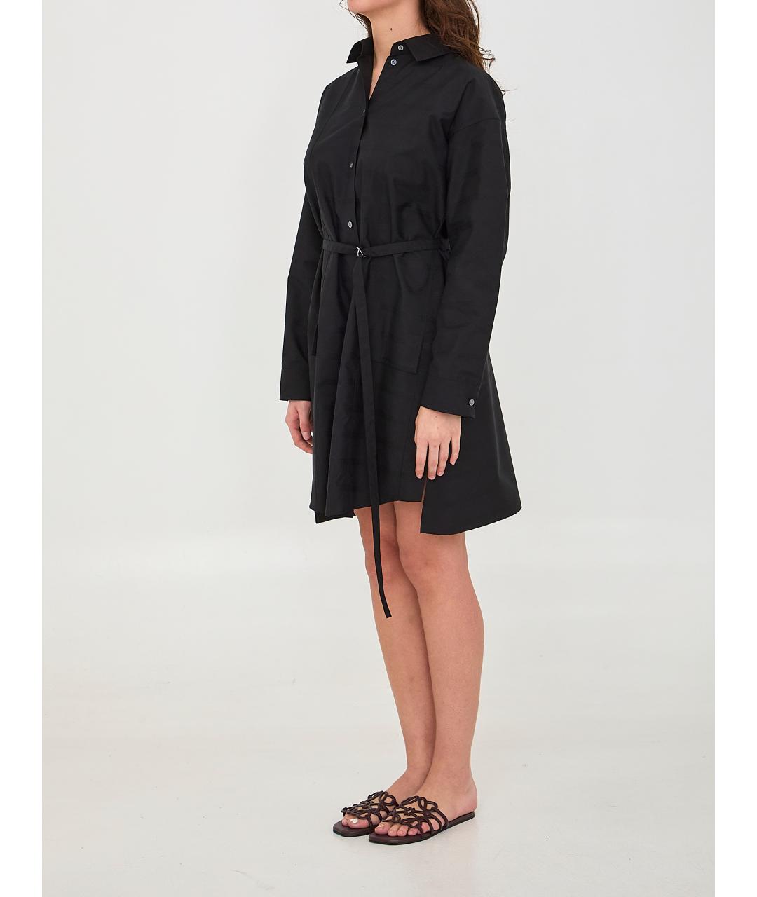 LOEWE Черное шелковое повседневное платье, фото 2