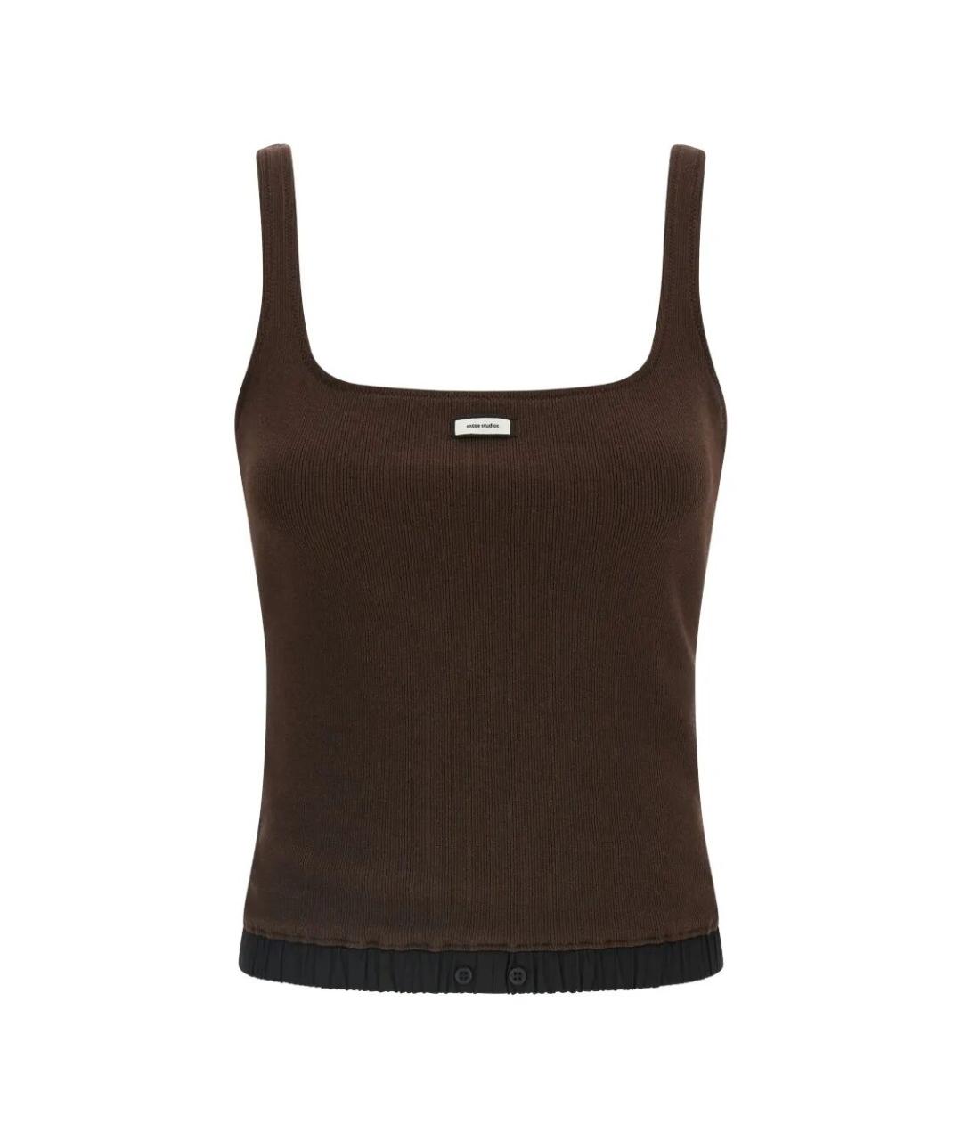 entire studios Коричневая хлопковая майка, фото 1