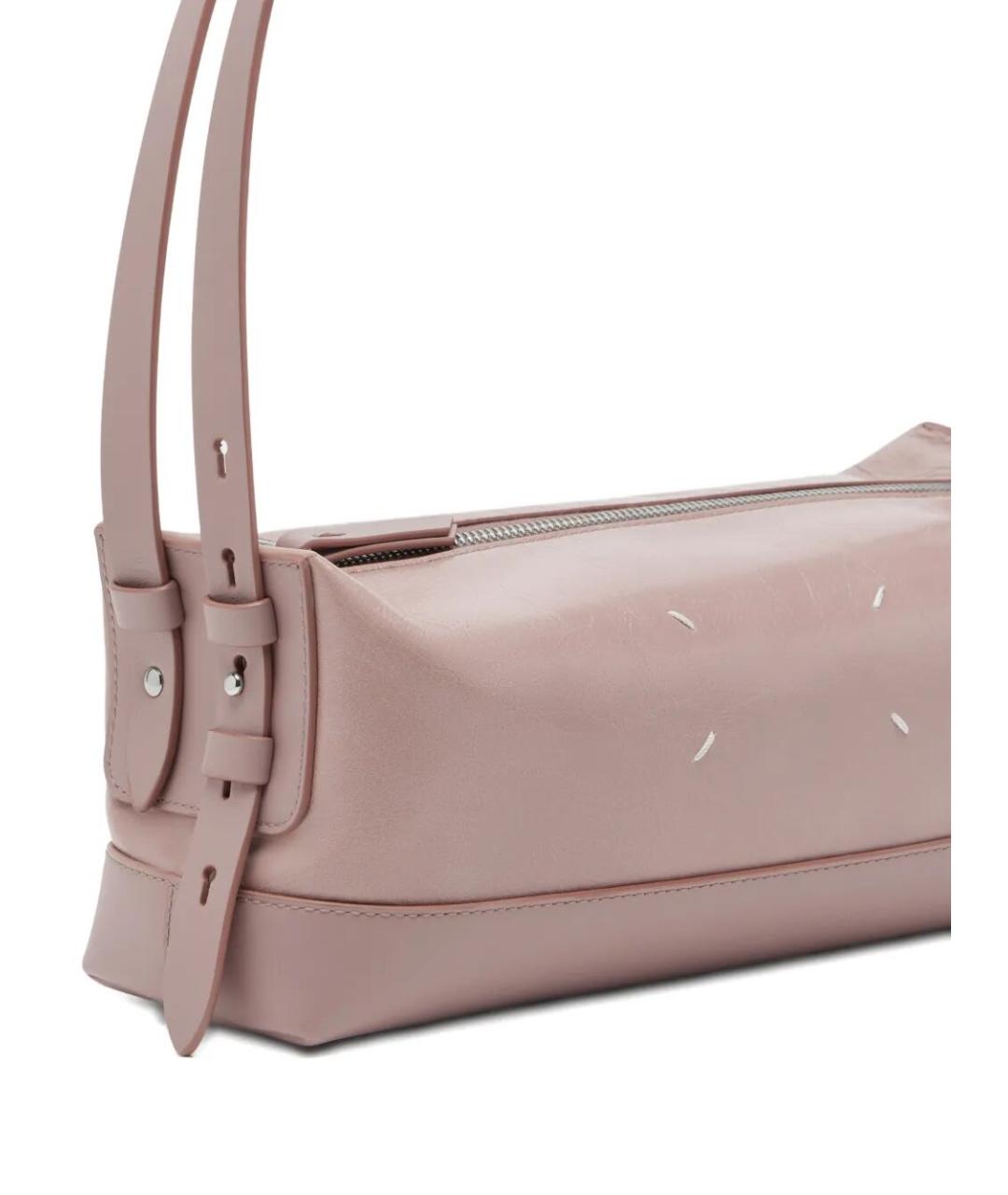 MAISON MARGIELA Розовая кожаная сумка с короткими ручками, фото 5