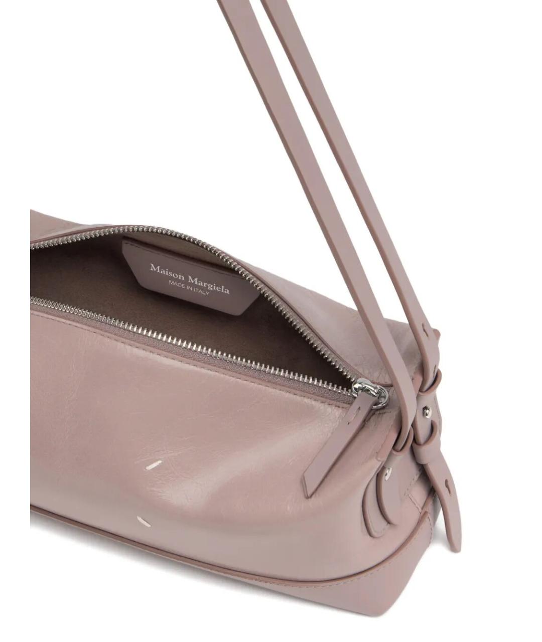 MAISON MARGIELA Розовая кожаная сумка с короткими ручками, фото 3