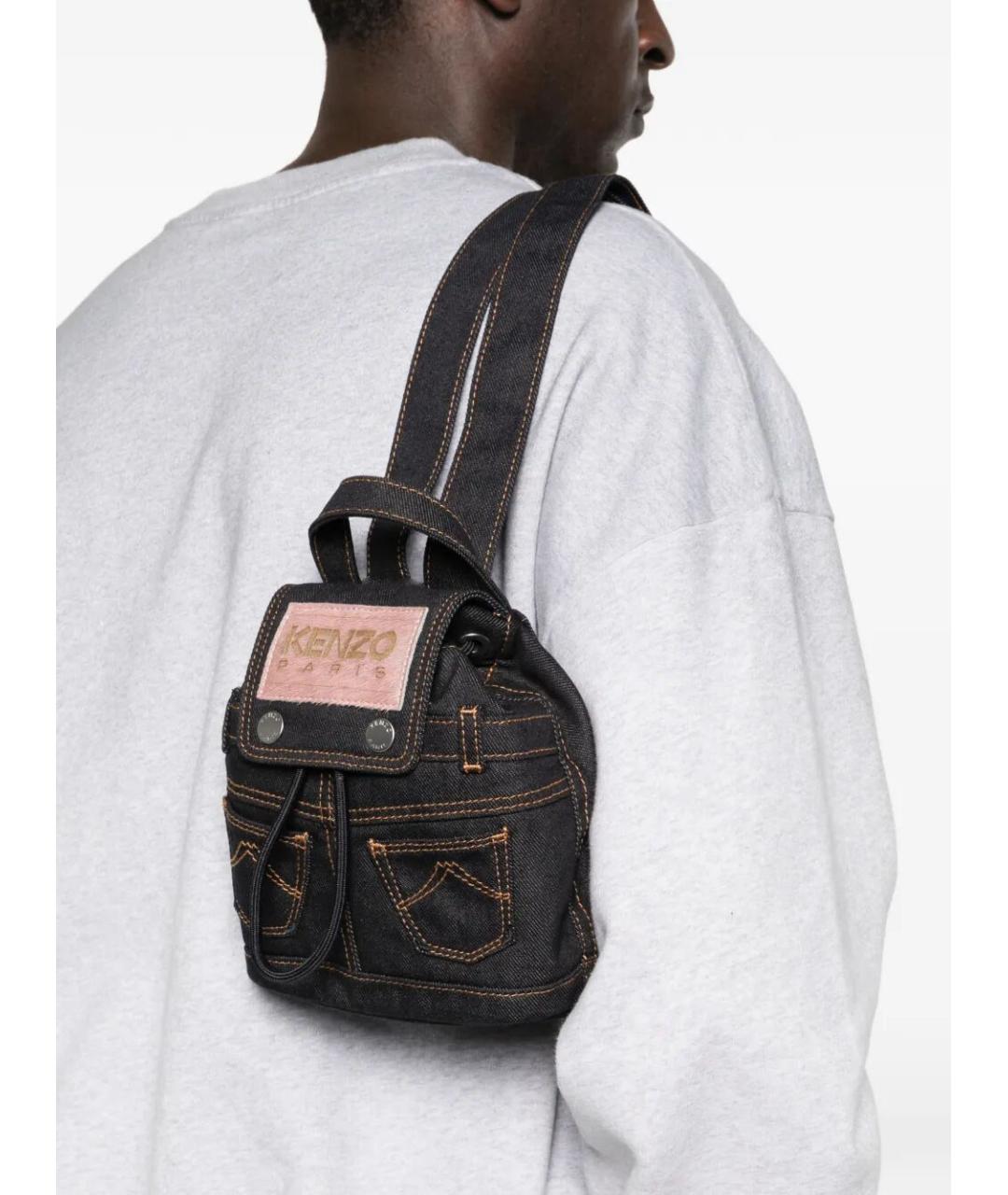 KENZO Темно-синий тканевый рюкзак, фото 4