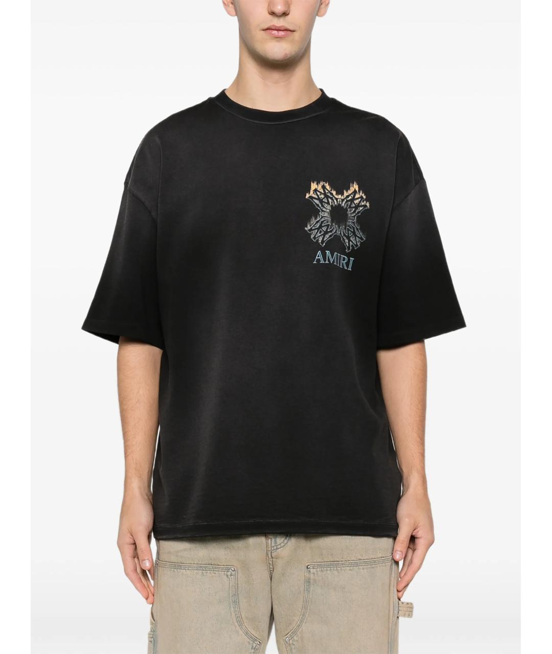 AMIRI Черная хлопковая футболка, фото 3