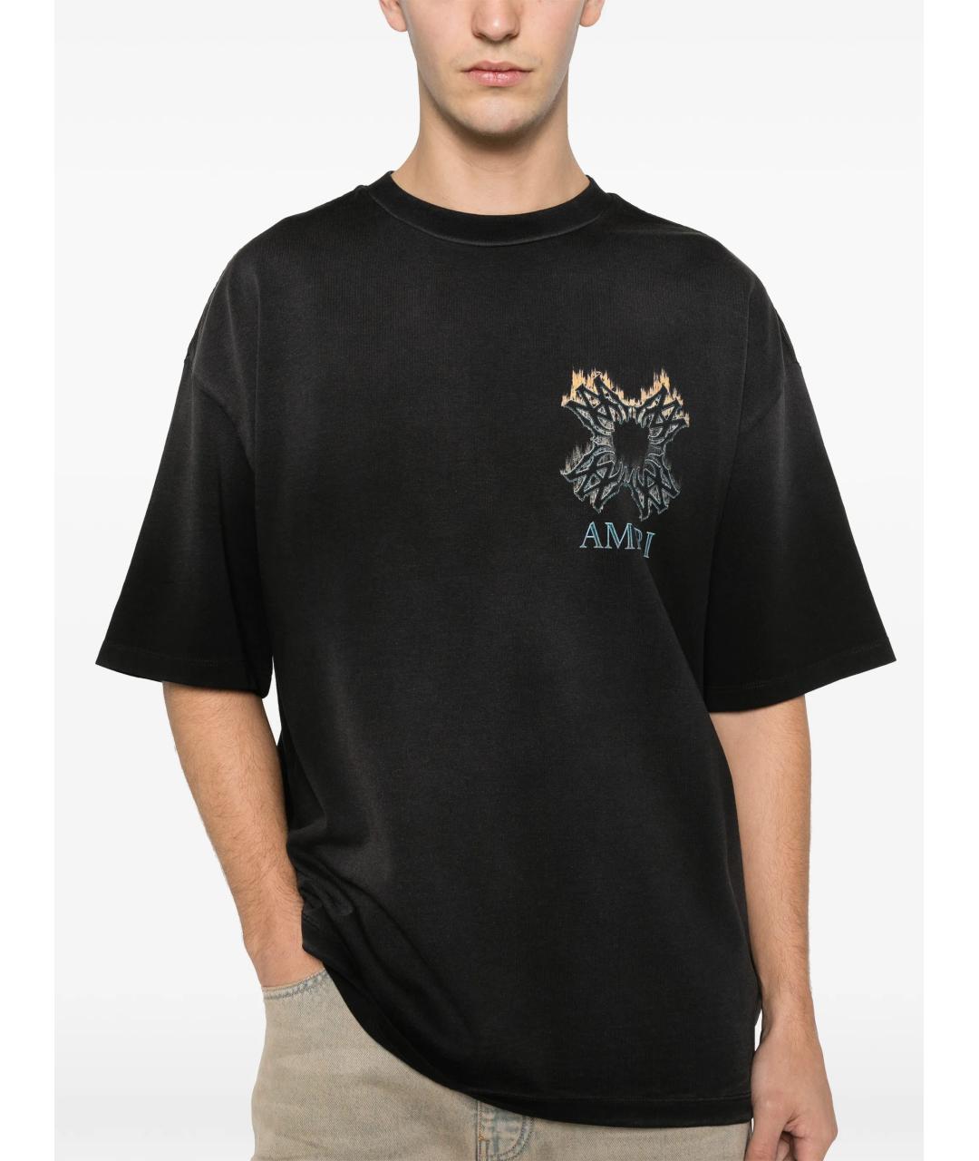 AMIRI Черная хлопковая футболка, фото 5
