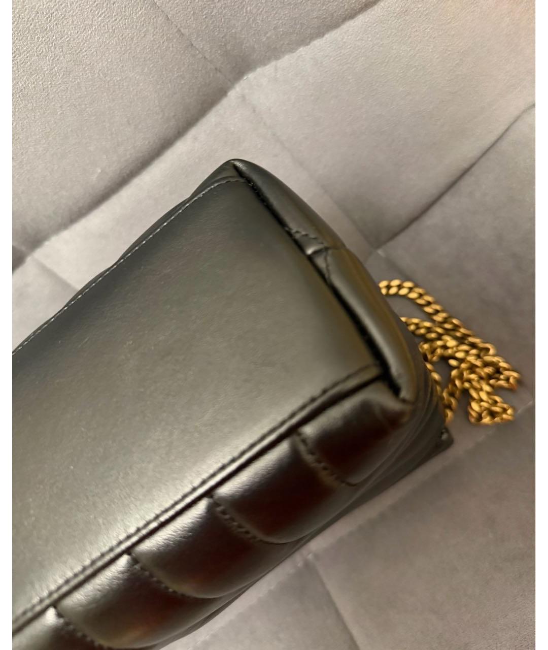 SAINT LAURENT Черная кожаная сумка через плечо, фото 6