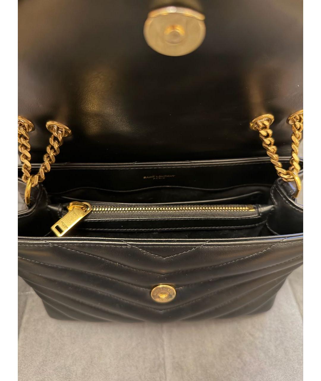 SAINT LAURENT Черная кожаная сумка через плечо, фото 4