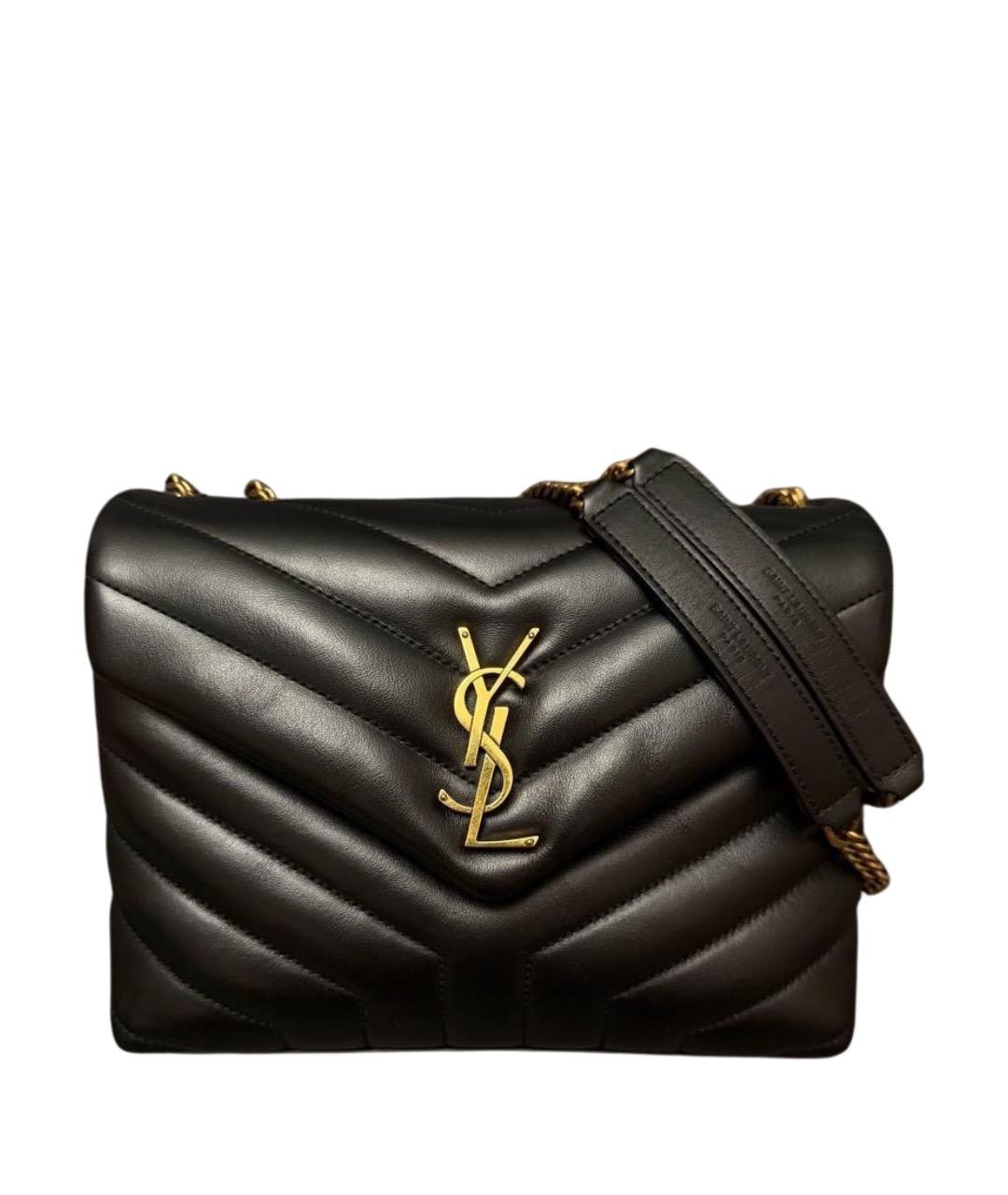 SAINT LAURENT Черная кожаная сумка через плечо, фото 1