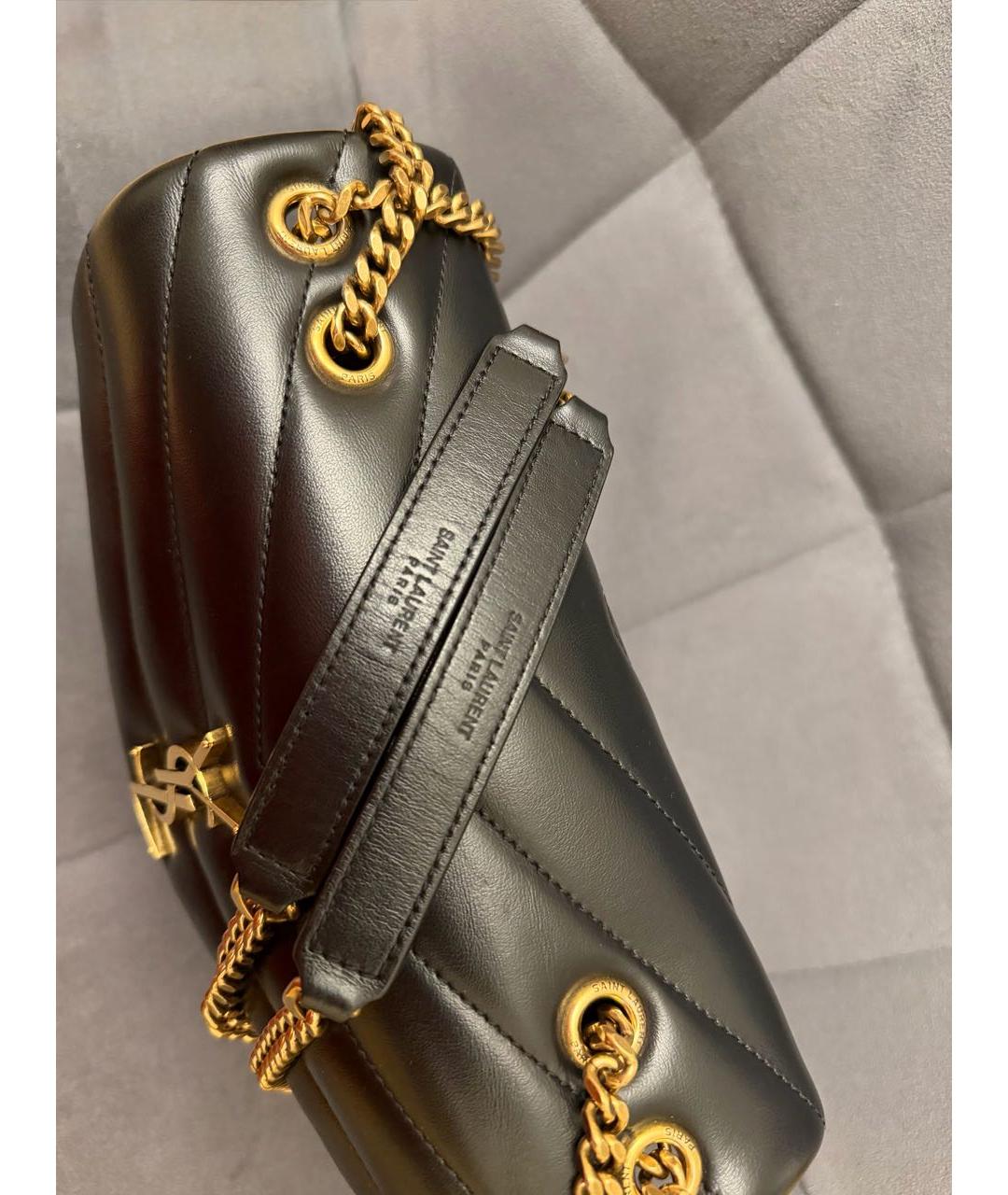 SAINT LAURENT Черная кожаная сумка через плечо, фото 3