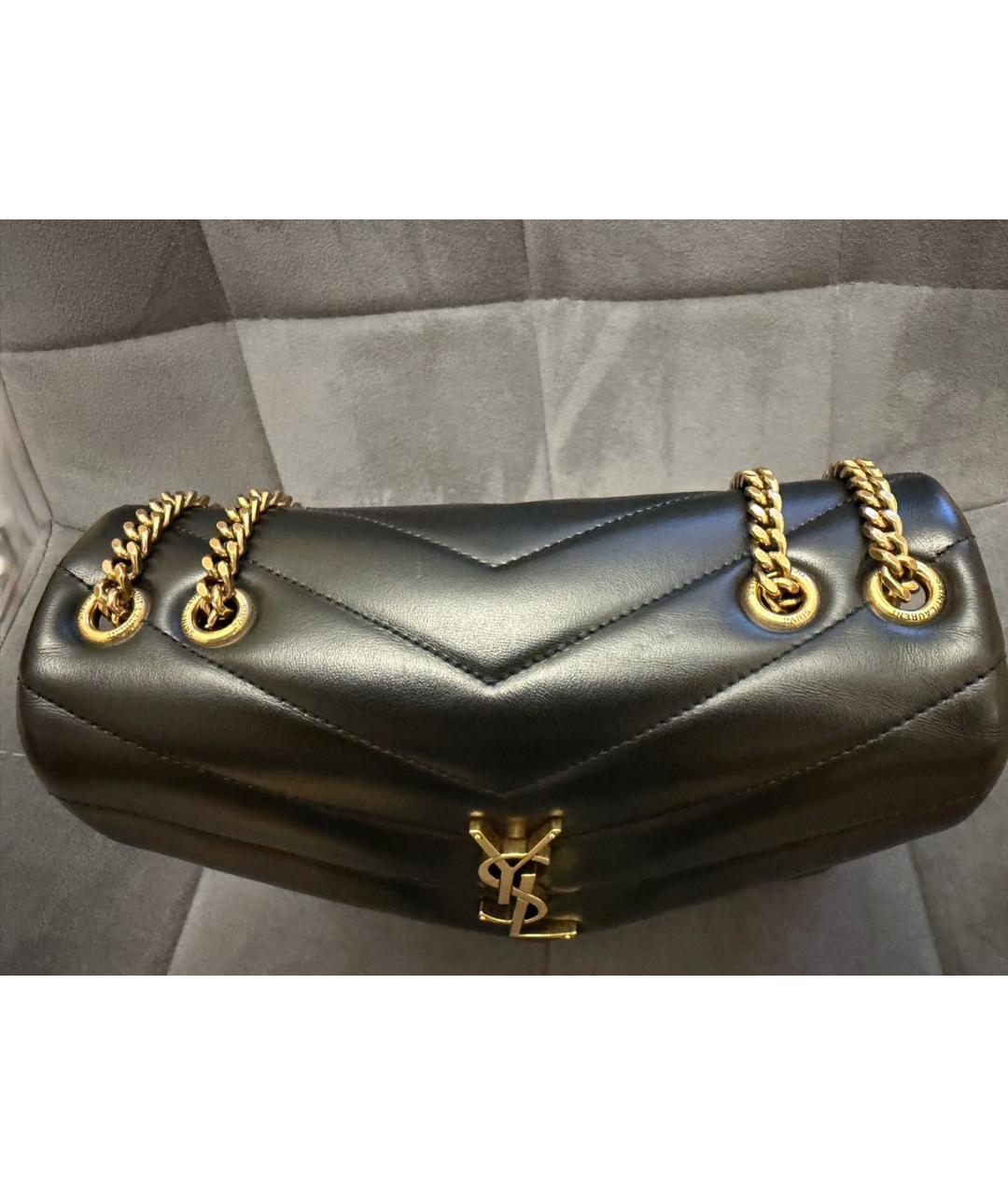 SAINT LAURENT Черная кожаная сумка через плечо, фото 8