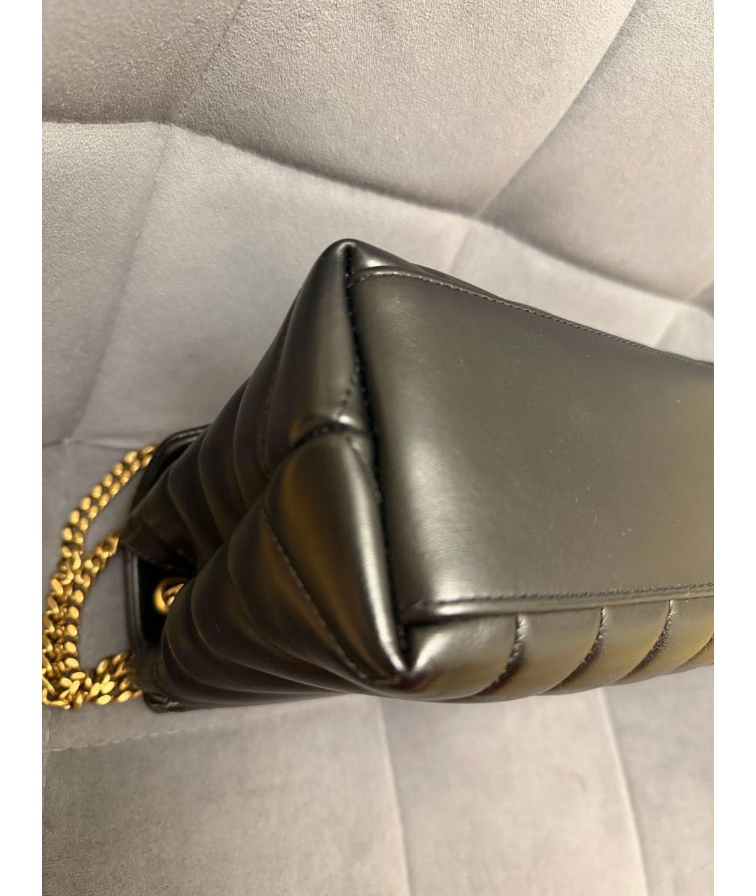 SAINT LAURENT Черная кожаная сумка через плечо, фото 7