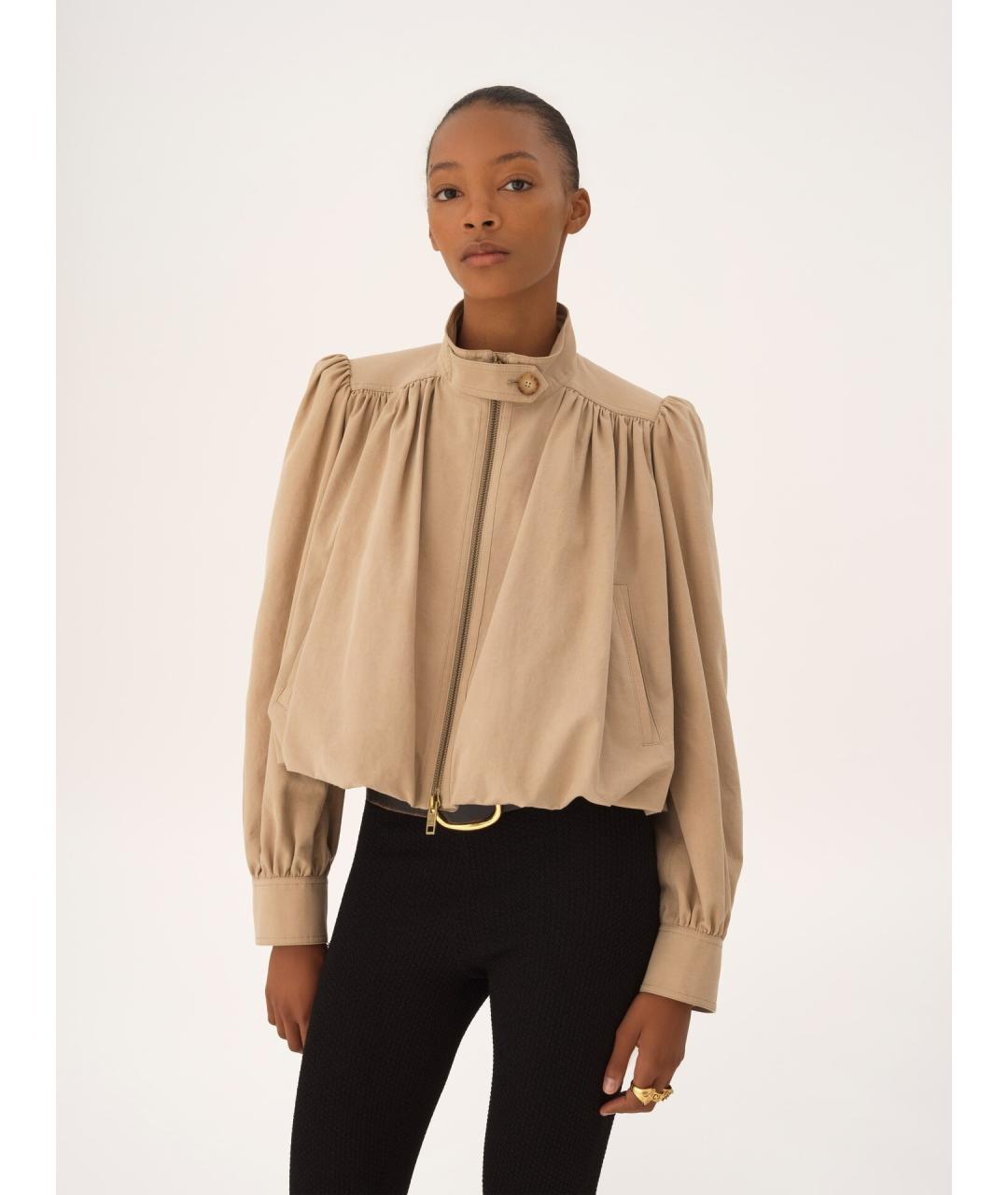 CHLOE Бежевая хлопковая куртка, фото 3