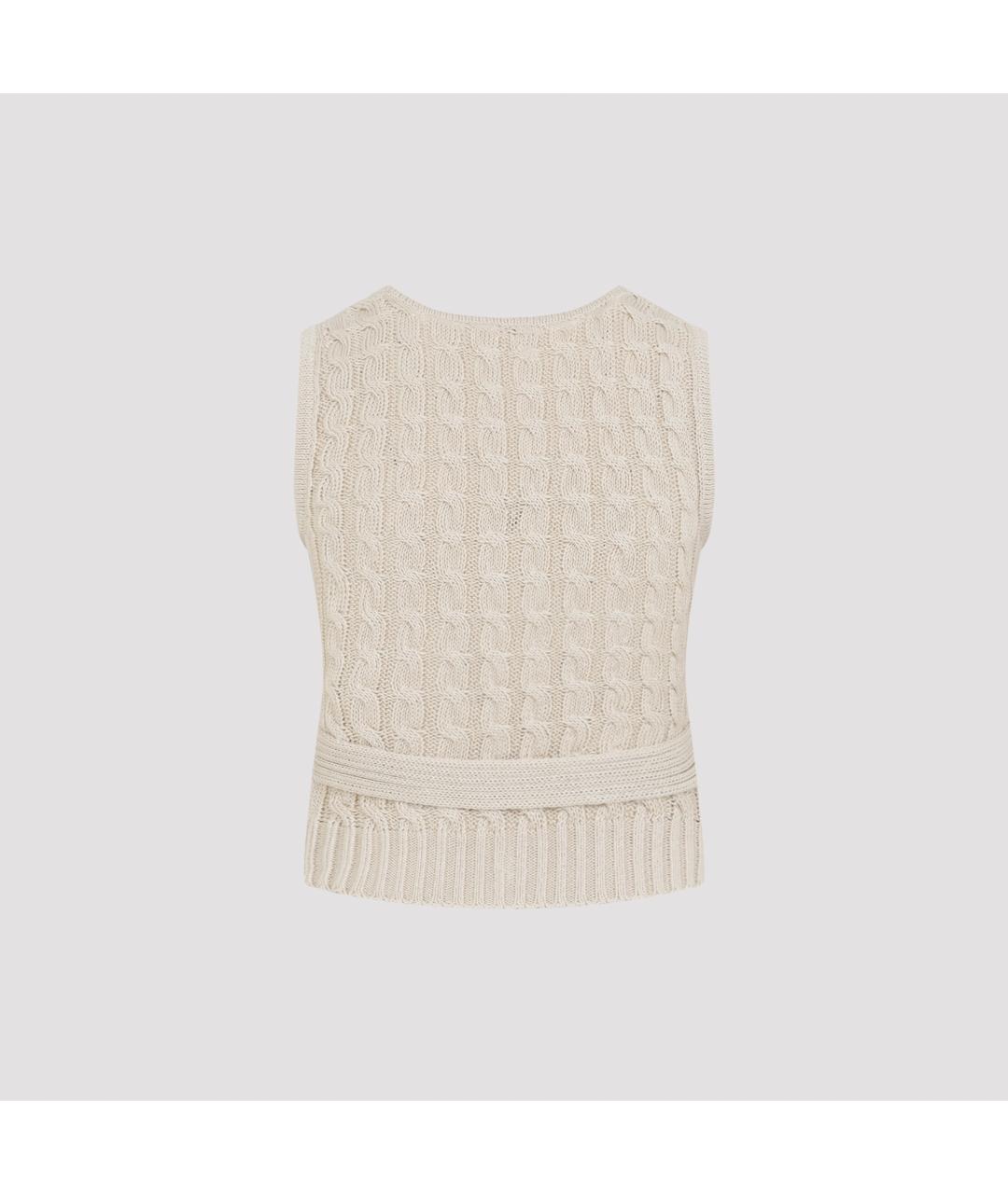 MAX MARA Бежевая льняная жилетка, фото 3
