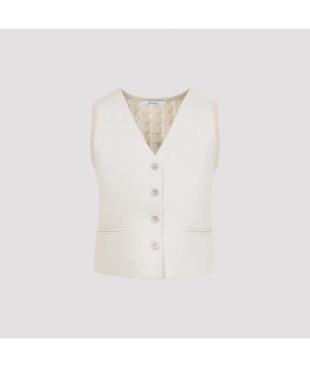 MAX MARA Бежевая льняная жилетка, фото 2