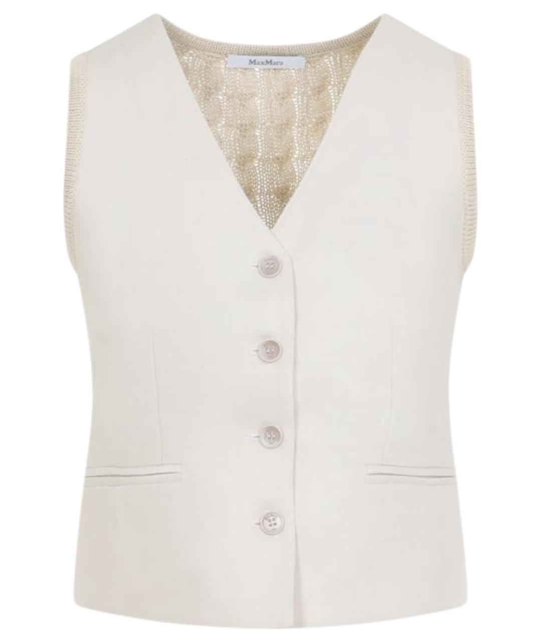 MAX MARA Бежевая льняная жилетка, фото 1